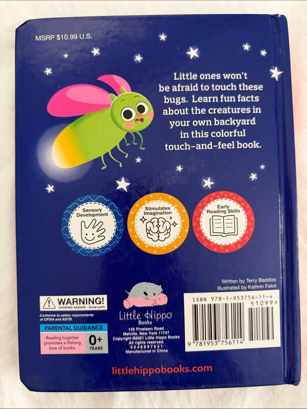 Backyard Bugs Kids Toy Book with Pink Spiral Snail